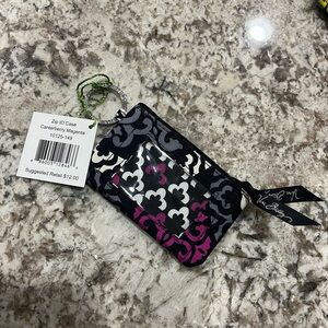 Vera Bradley Canterberry Magenta Zip ID Case Retired